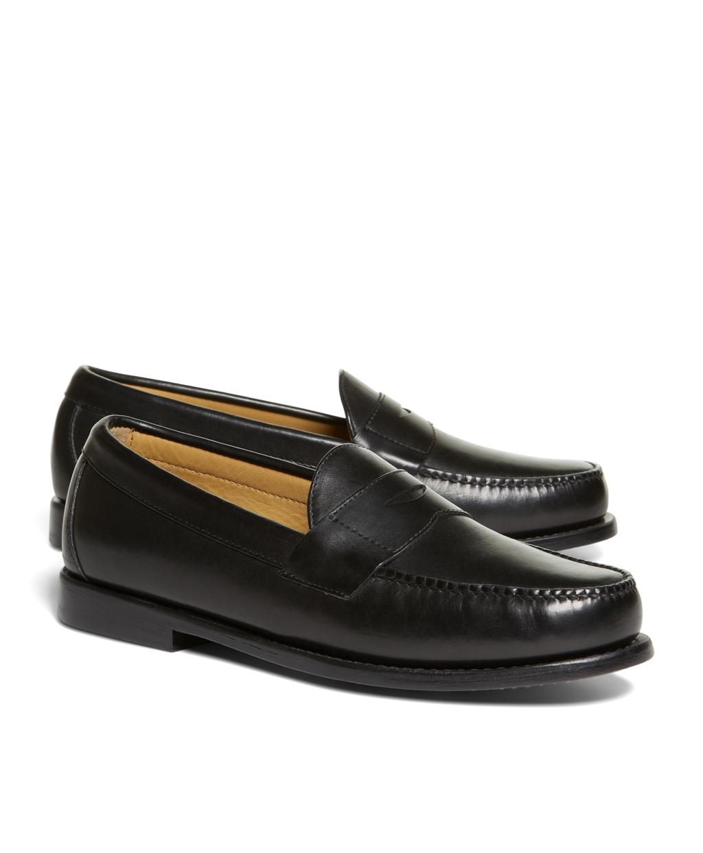 Lyst Brooks Brothers Classic Penny Loafers In Black For Men